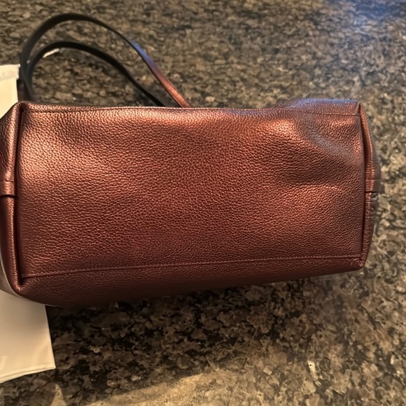 Coach pebbled leather Metallic Bronze tote Bag NWT - Picture 7 of 16